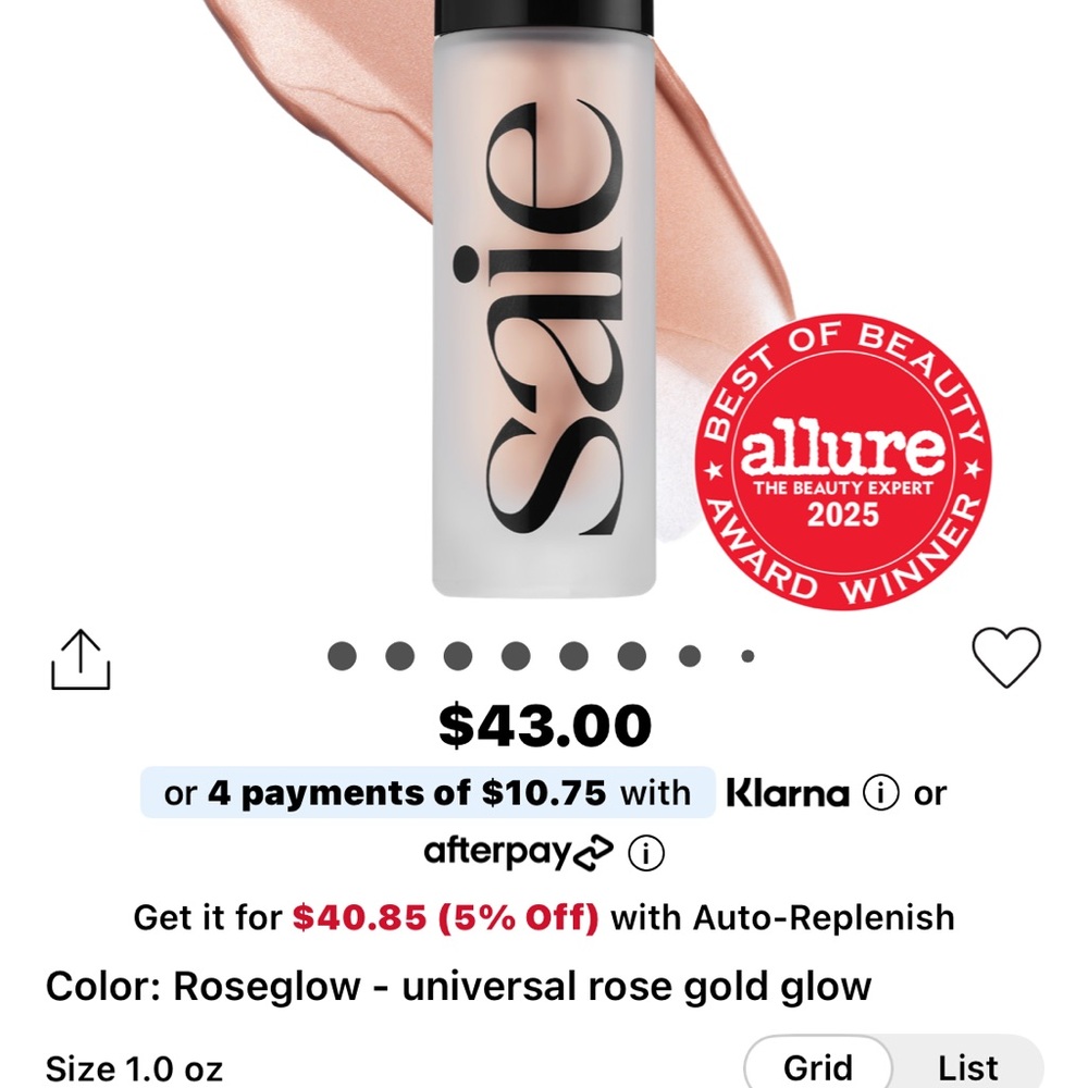 Brand new in Box Saie Rose Glow Makeup Primer